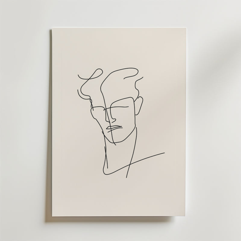 Modern Line Art Man Poster