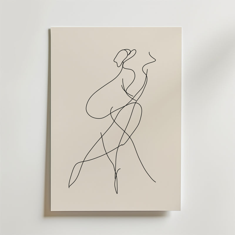 Elegant Line Art Woman Poster