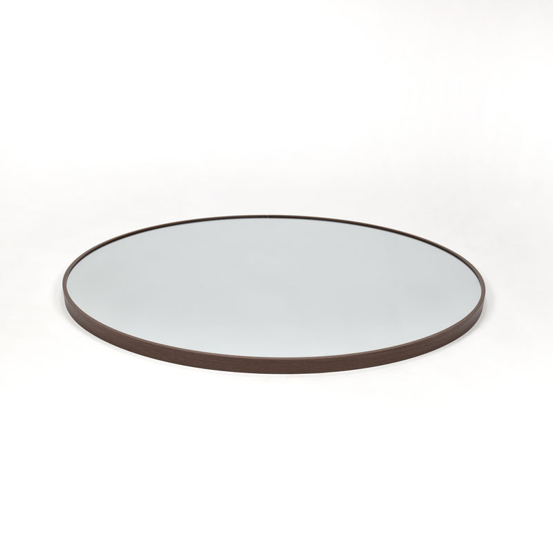 Spegel Rund Valnöt Deluxe  80 cm