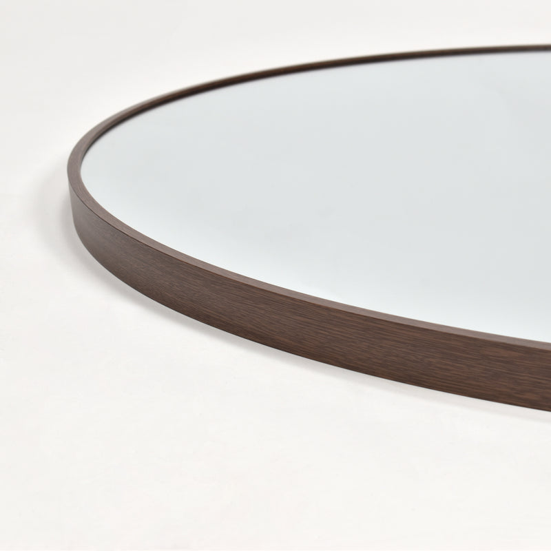 Spegel Rund Valnöt Deluxe  80 cm