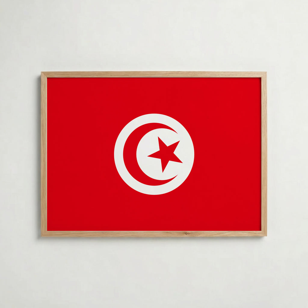 Tunisia National Flag Poster – poster väggdekoration inredning – Affischer hos Bozetto