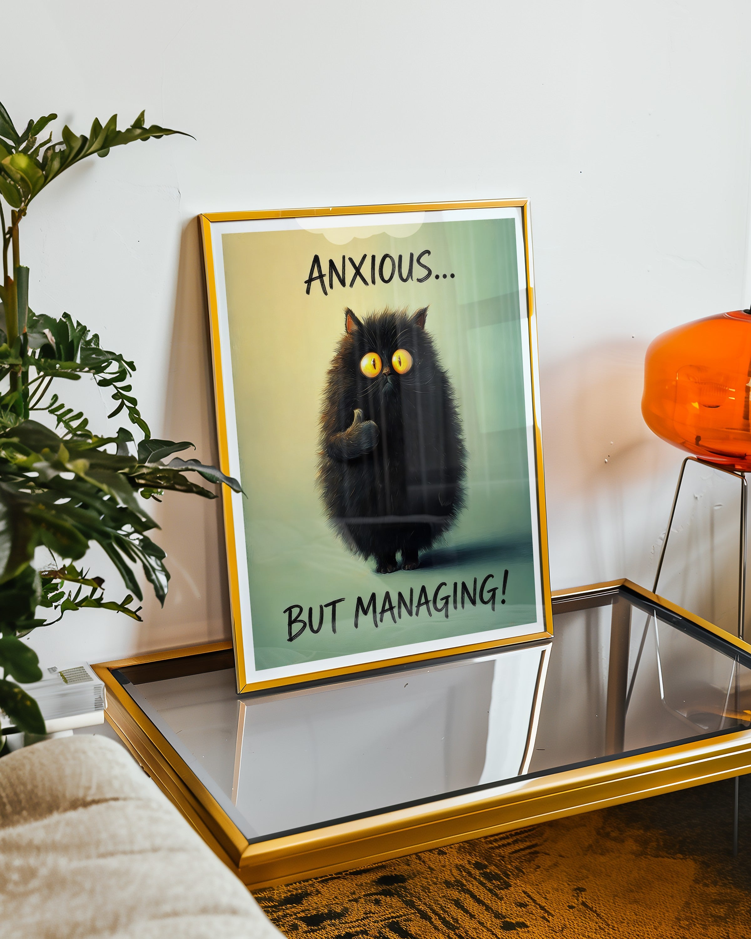 Anxious But Managing Poster – poster väggdekoration inredning – Affischer hos Bozetto