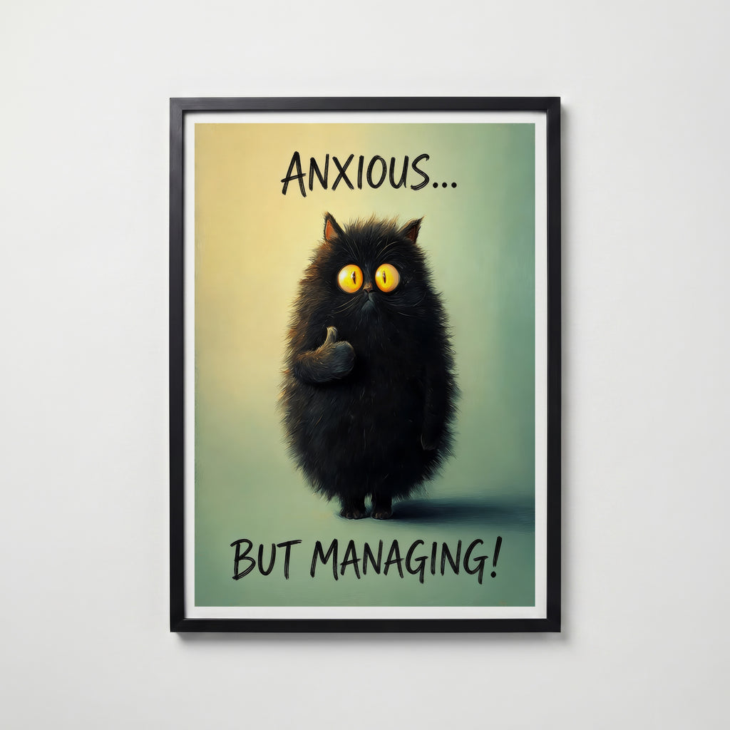 Anxious But Managing Poster – köp affisch till hemmet – Bozetto väggdekoration
