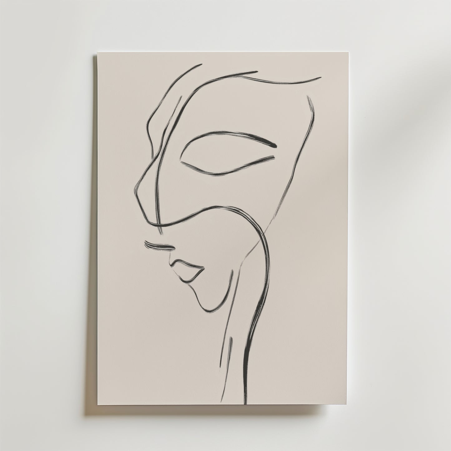 Elegant Line Art Face Poster