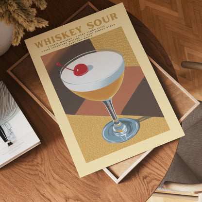 Whiskey Sour Cocktail Poster