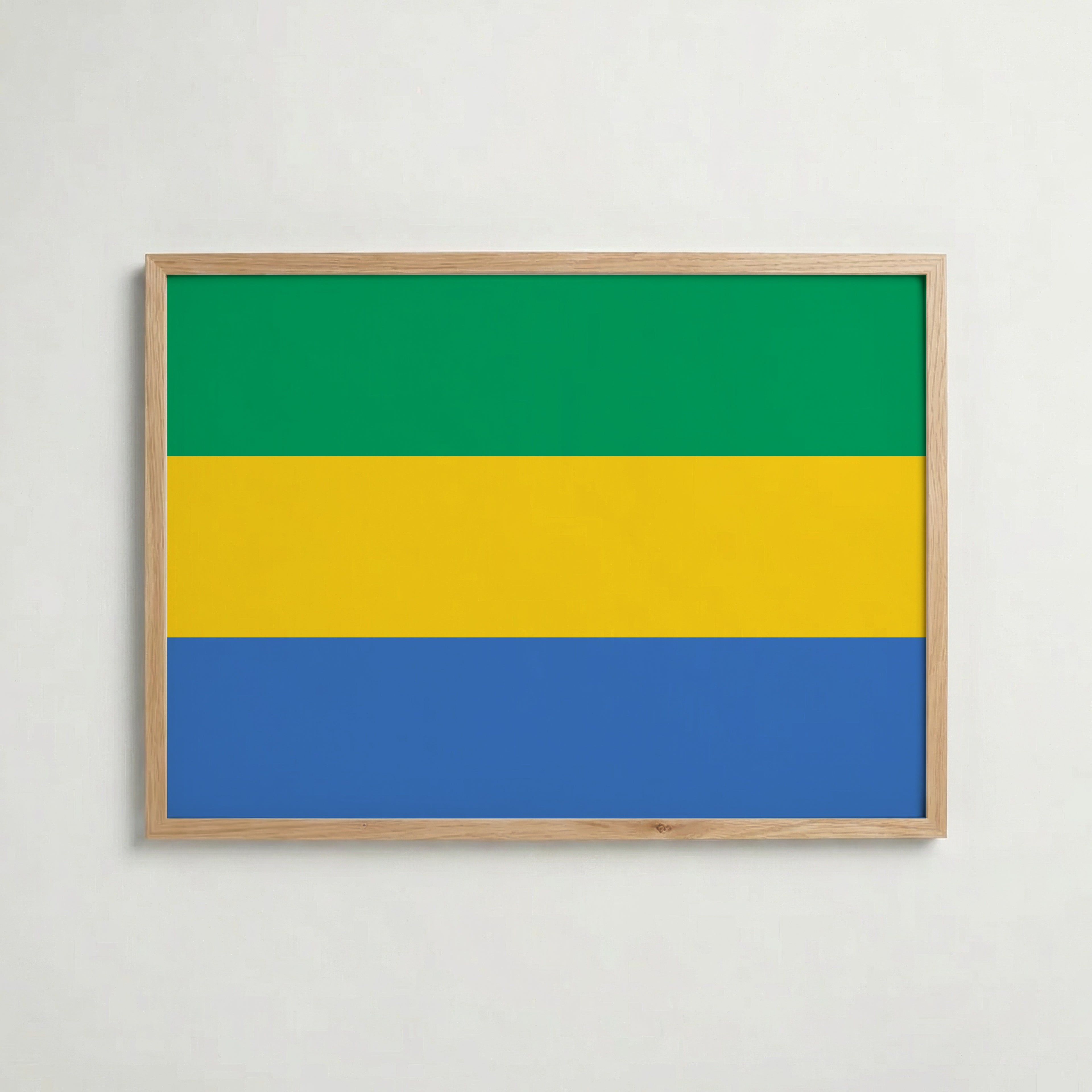 Gabon National Flag Poster i ekram – inramad konsttryck för stilren inredning hos Bozetto