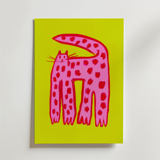Playful Pink Cat Poster