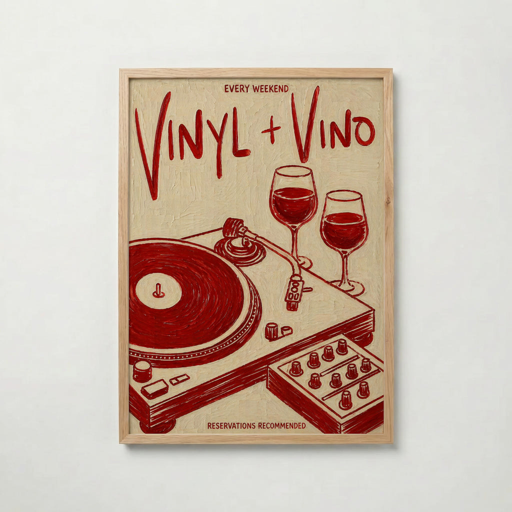Vinyl & Vino Poster