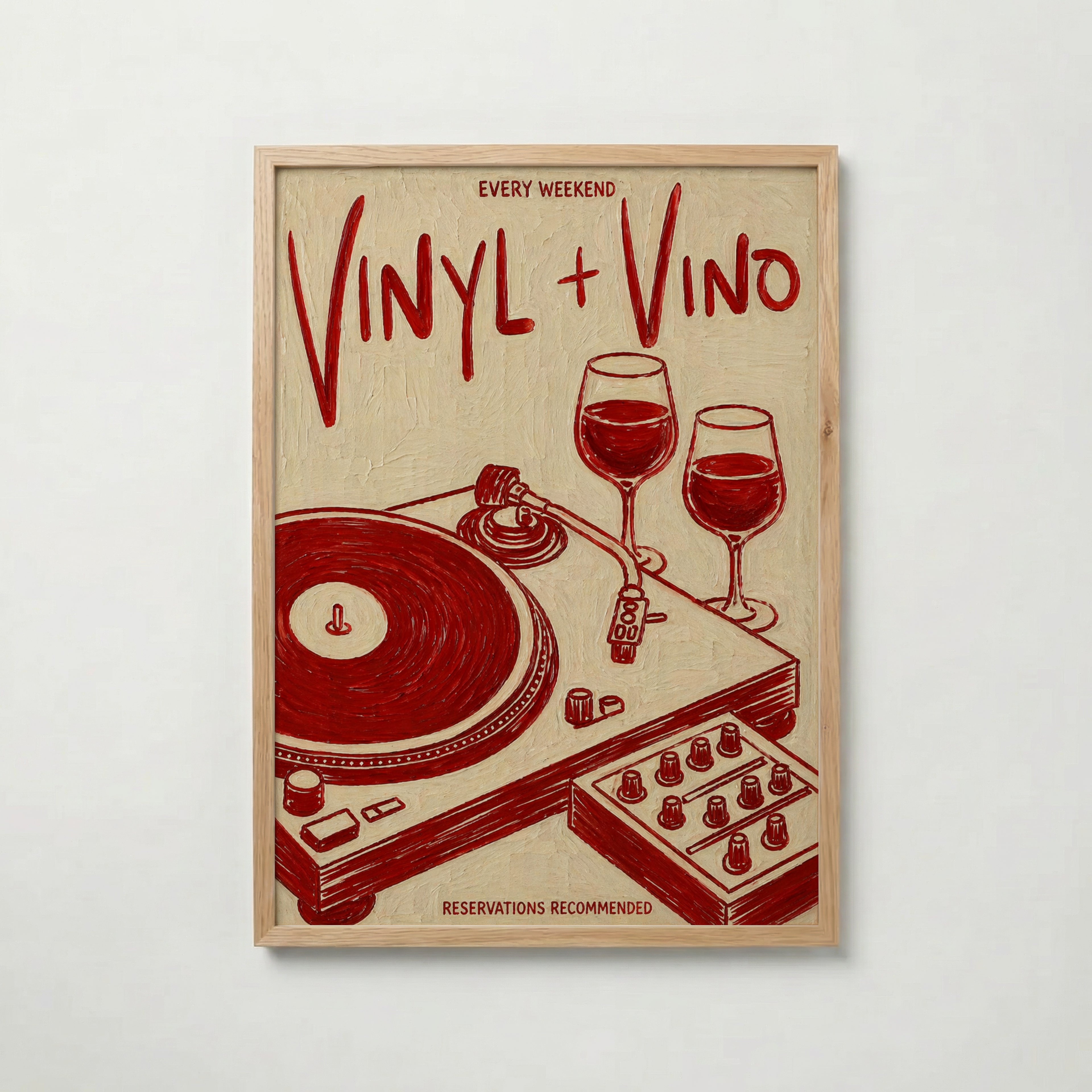 Vinyl & Vino Poster