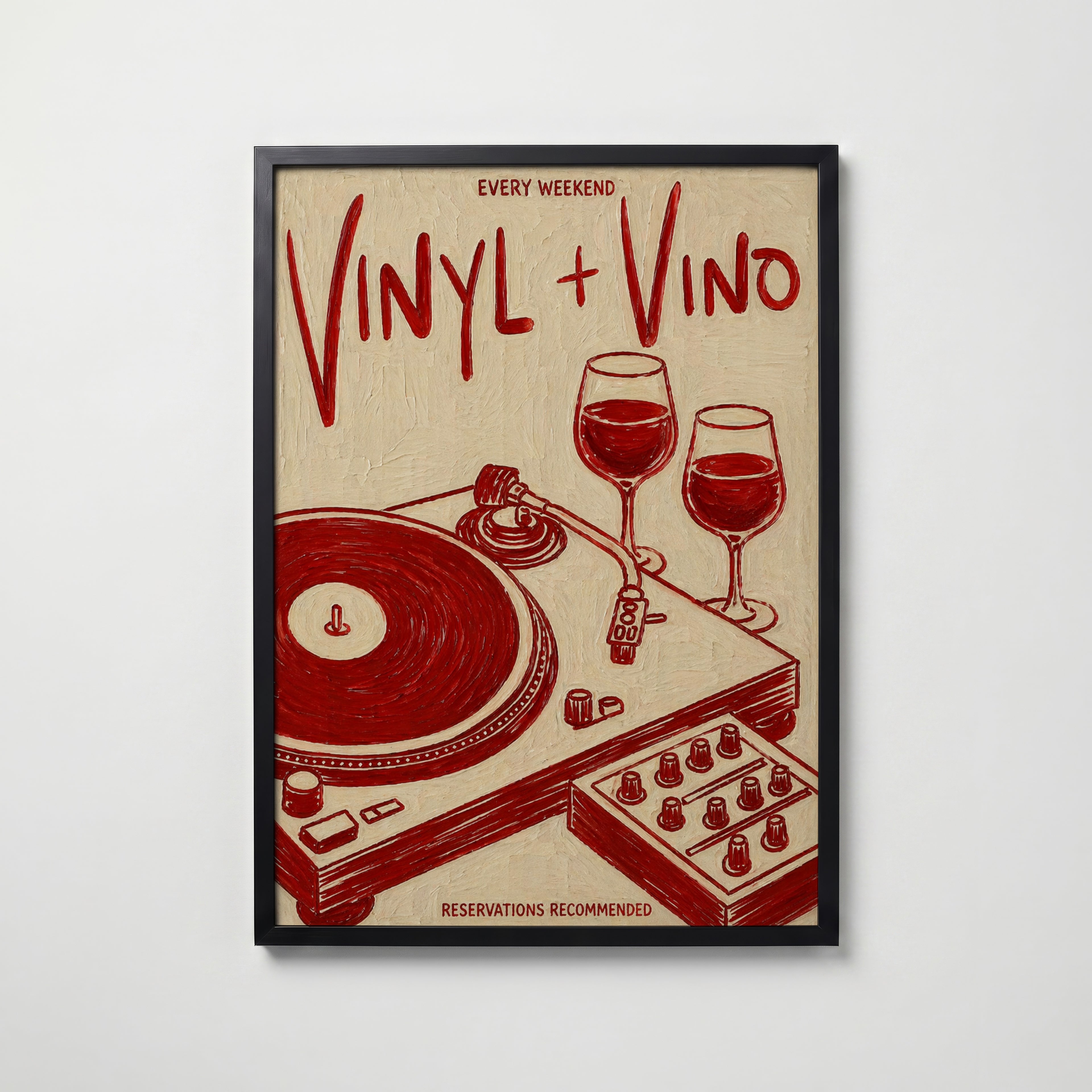 Vinyl & Vino Poster