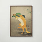 Dancing Fox Ohara Koson Poster affisch – stilren väggdekoration – Bozetto posters