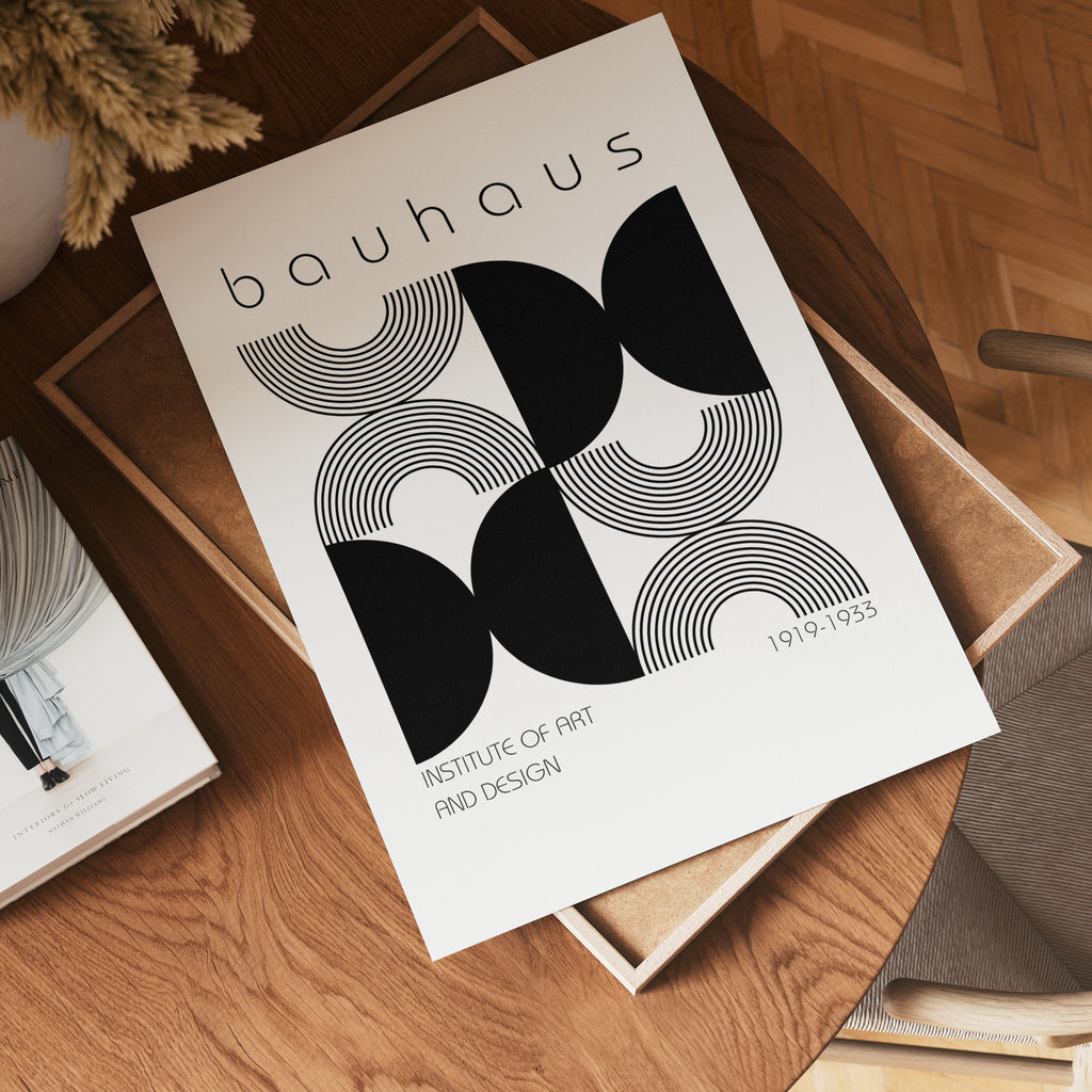 Bauhaus Monochrome Pattern Poster