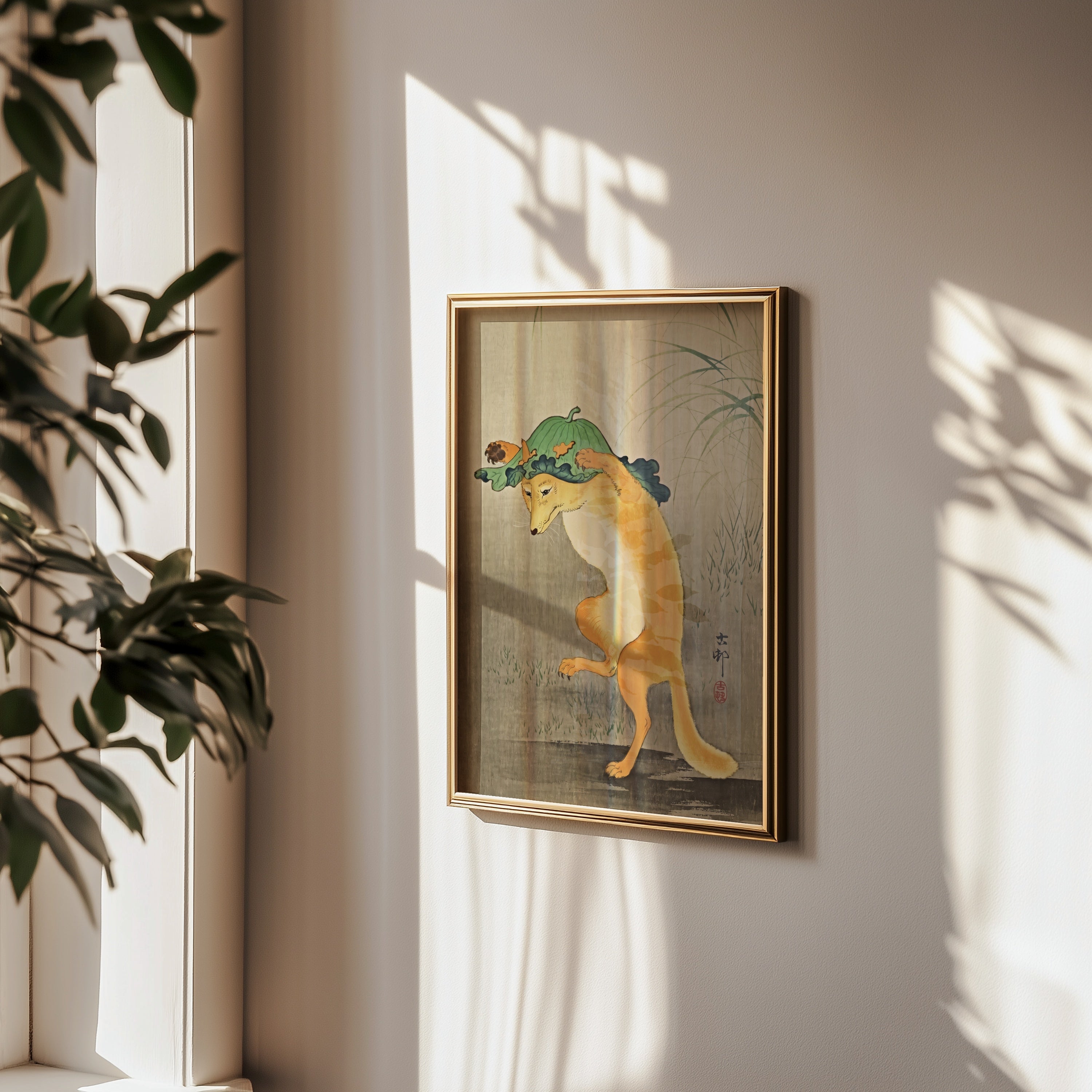 Dancing Fox Ohara Koson Poster affisch – köp poster online – Bozetto väggdekoration