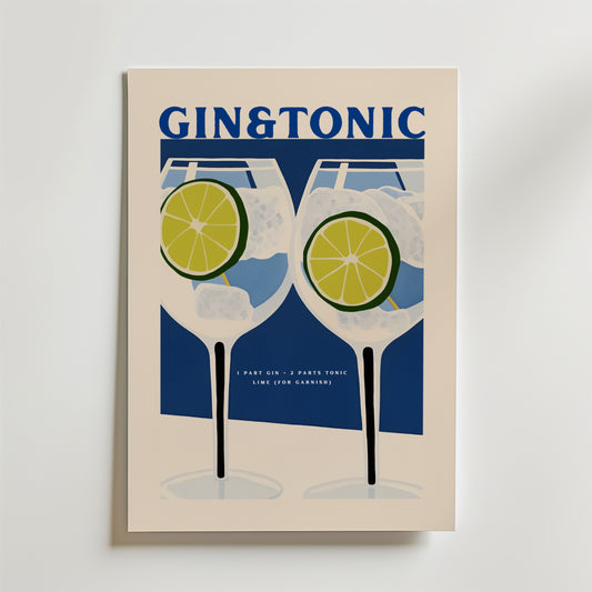 Gin & Tonic Cocktail Poster
