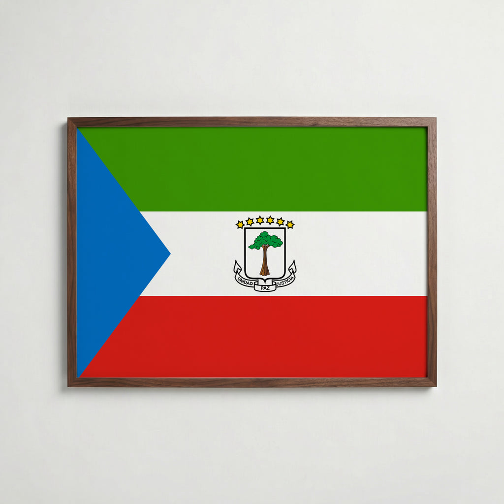 Equatorial Guinea National Flag Poster poster – väggdekoration för hemmet – köp hos Bozetto