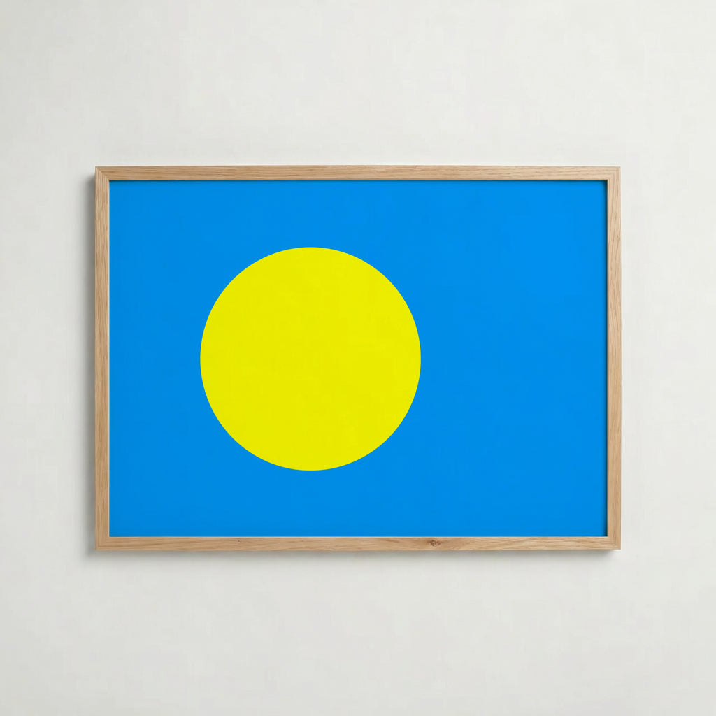 Palau National Flag Poster – poster väggdekoration inredning – Affischer hos Bozetto