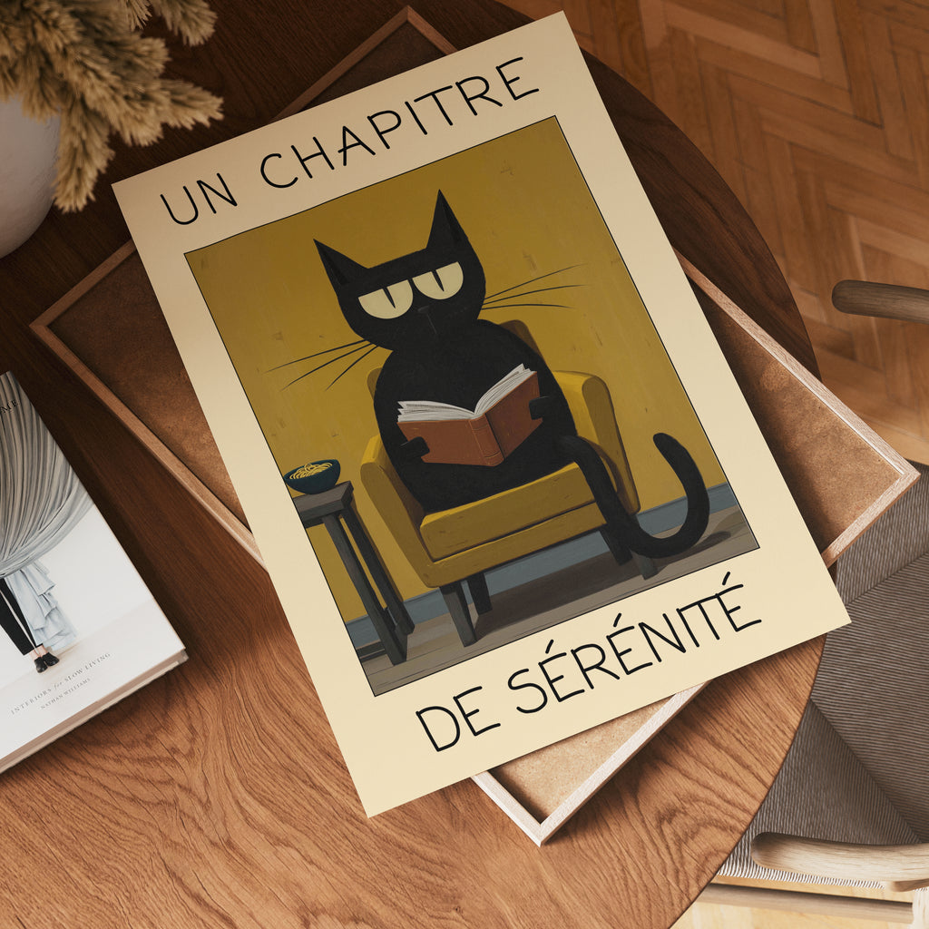 Quiet Reading Cat Poster
