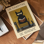 Quiet Reading Cat Poster