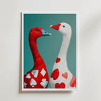 Heart & Spade Geese Poster affisch – poster till väggdekoration – köp online hos Bozetto