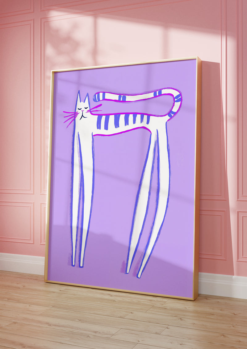 Stretching Cat Poster