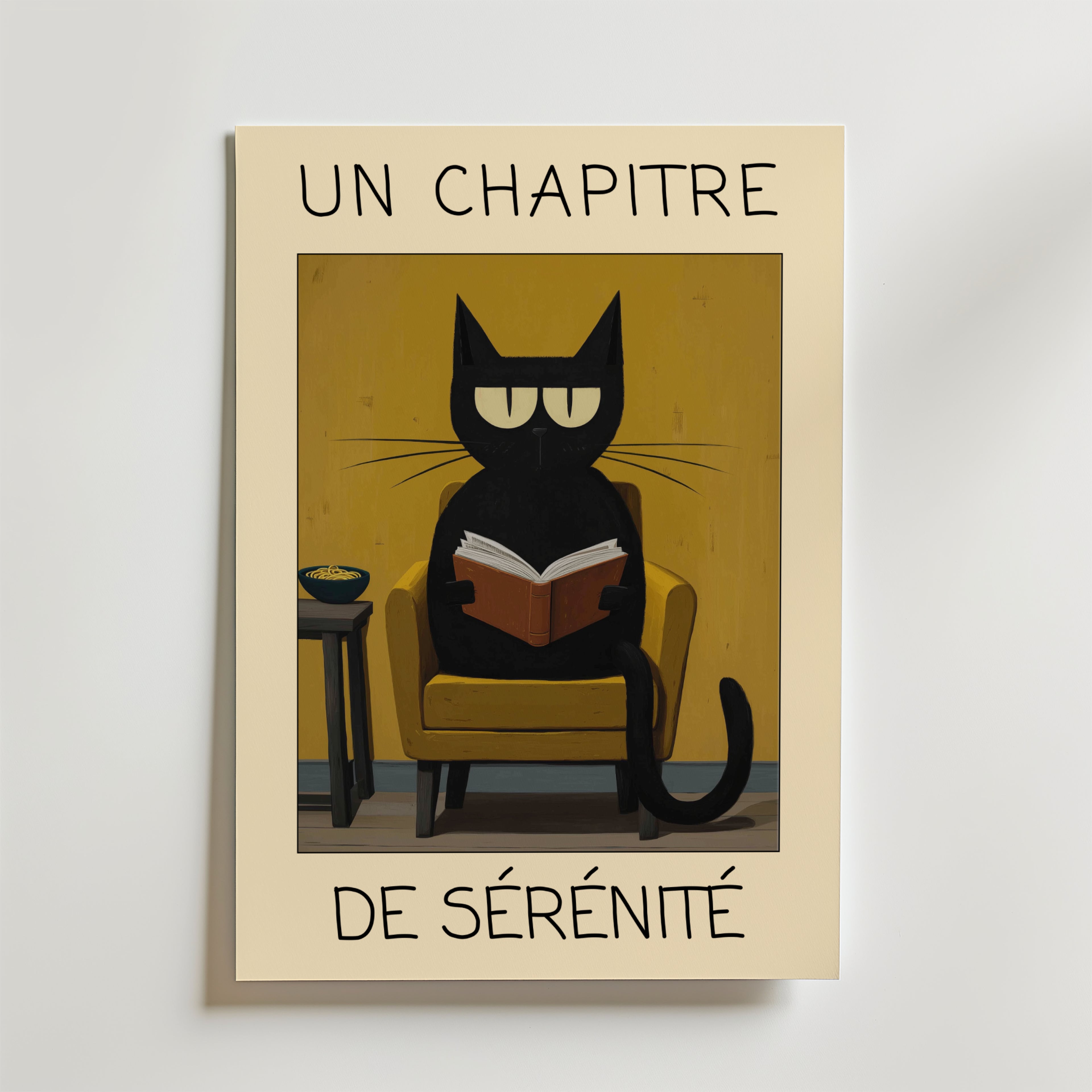 Quiet Reading Cat Poster