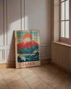 Japanese Wave and Mountain Poster