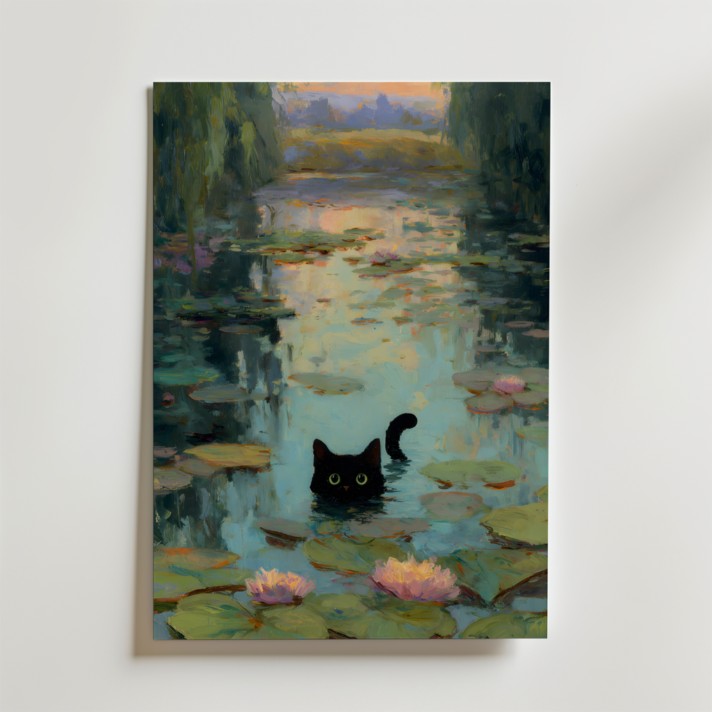 Midnight Reflections Poster – En stämningsfull och drömsk poster inspirerad av klassiskt impressionistiskt måleri.