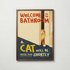 Bathroom Waiting Cat Poster