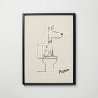 Pablo Picasso Whispering Bathroom Dog Poster