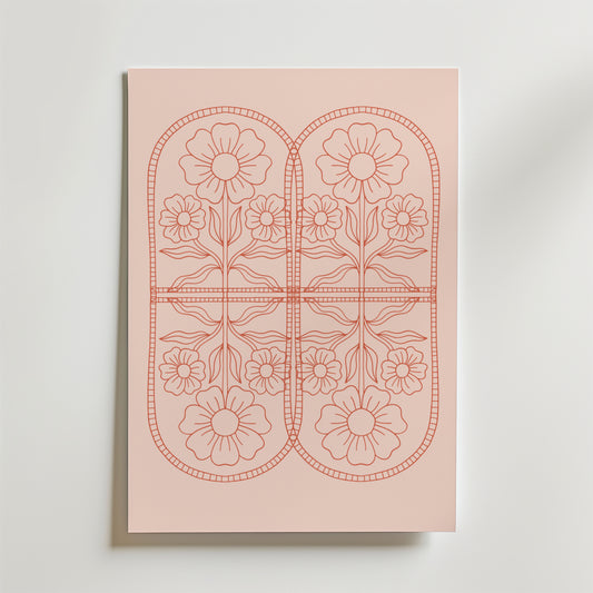Ornamental Flower Symmetry Poster