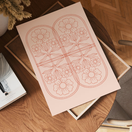 Ornamental Flower Symmetry Poster