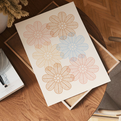 Pastel Flower Geometry Poster