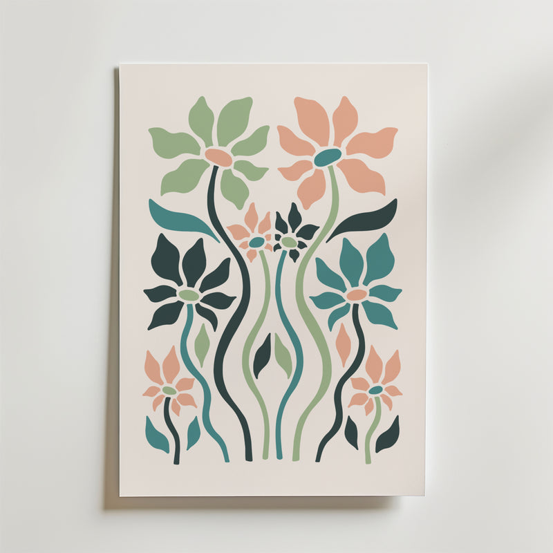Pastel Bloom Garden Poster
