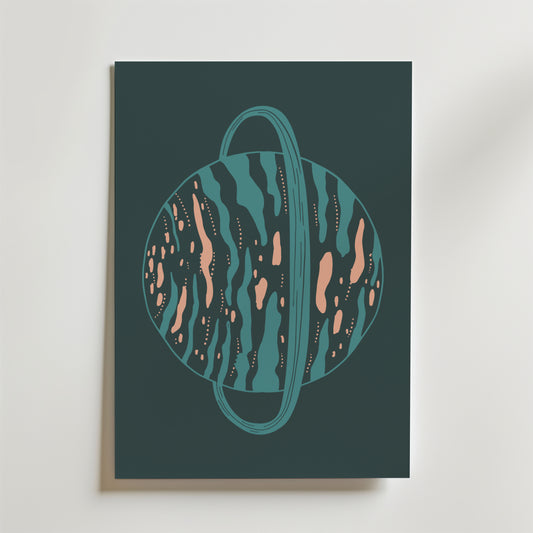 Saturnus Blue Orbit Poster