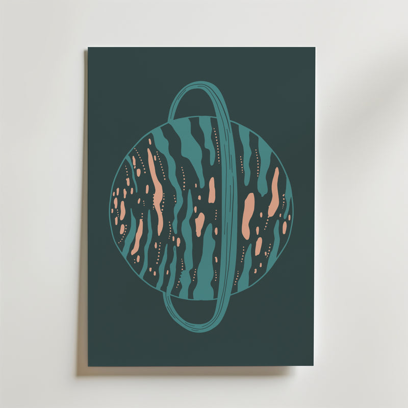 Saturnus Blue Orbit Poster