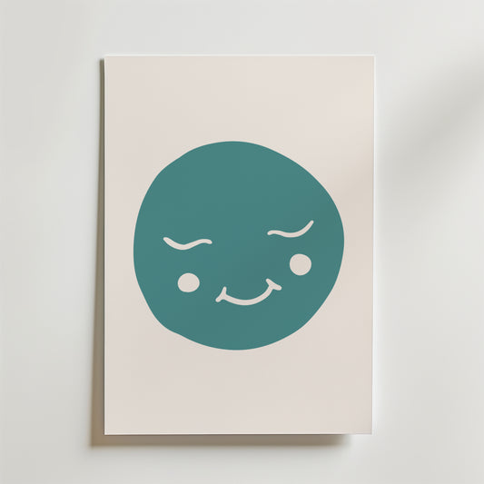 Smiling Moon Face Poster