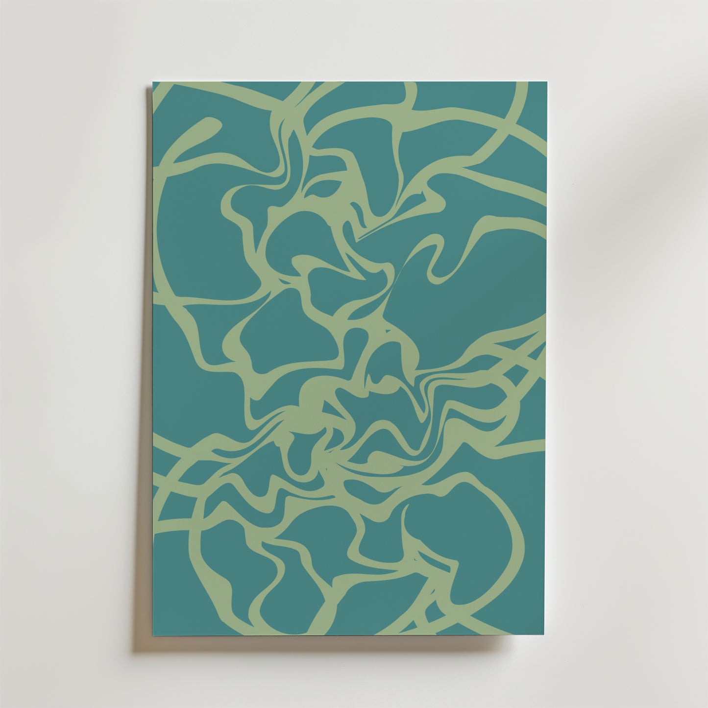 Teal Organic Flow Poster