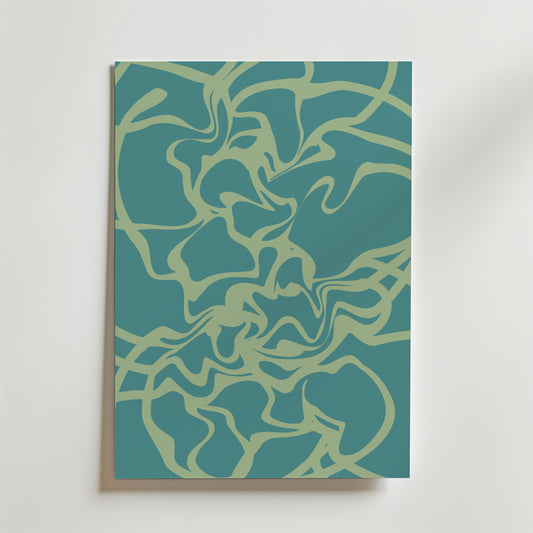 Teal Organic Flow Poster