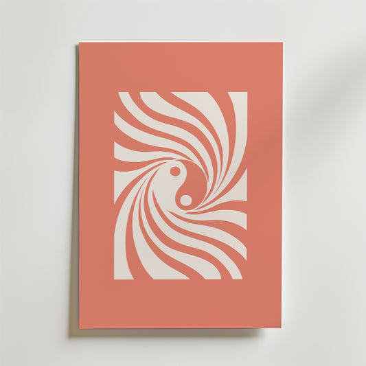Peach Spiral Flow Poster