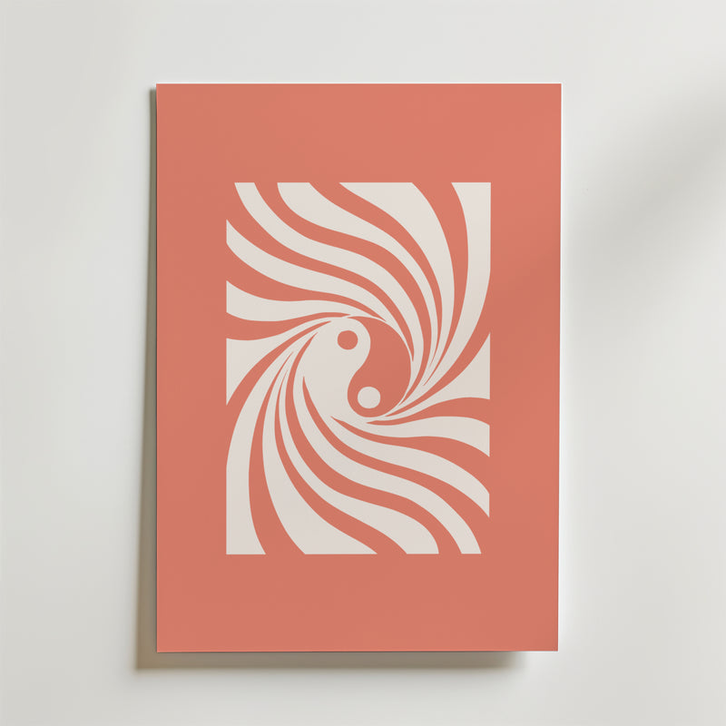 Peach Spiral Flow Poster