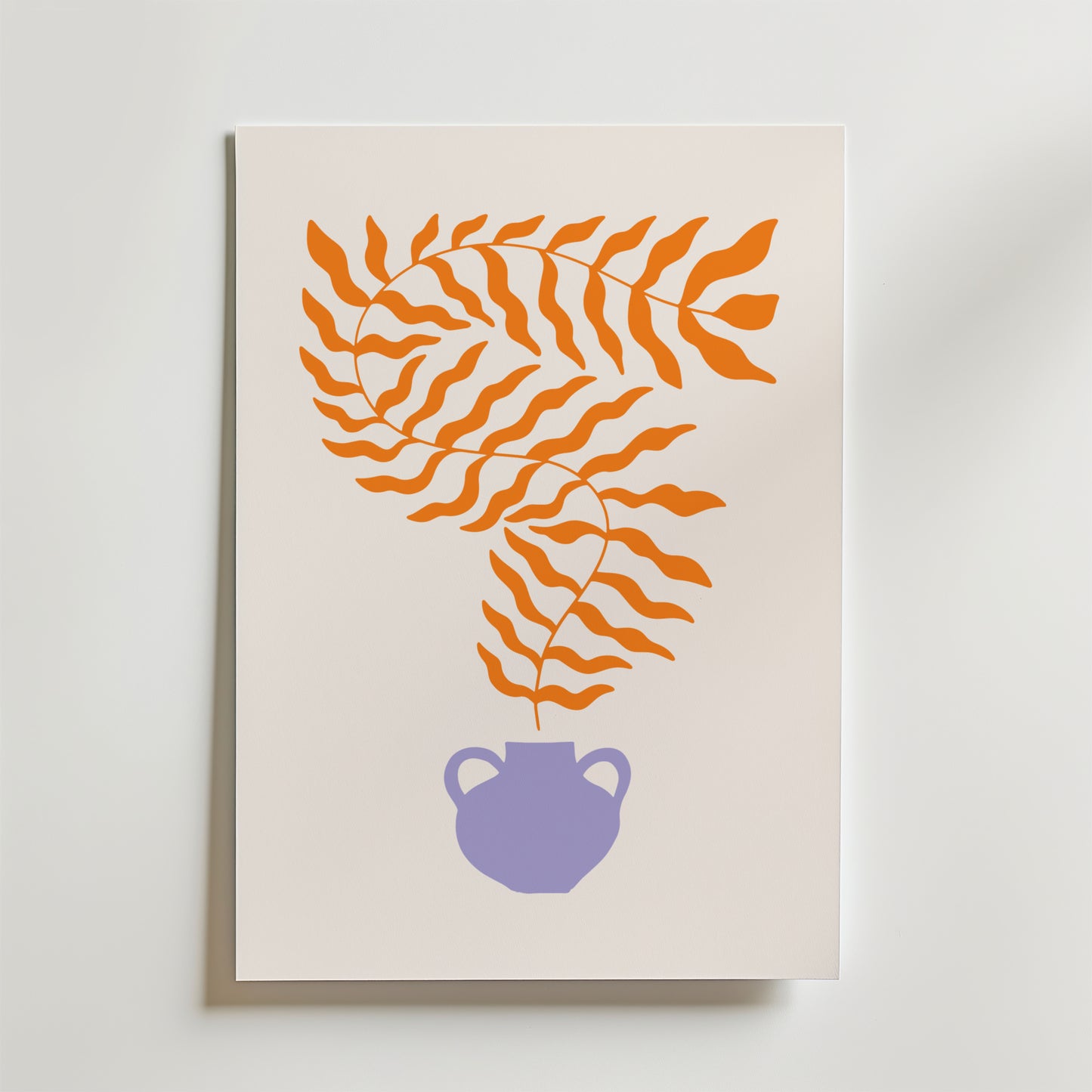 Orange Leaves in Purple Vase Poster