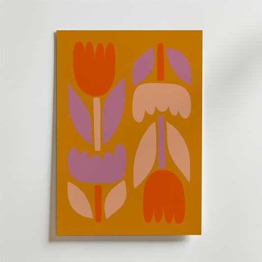 Golden Tulips Poster