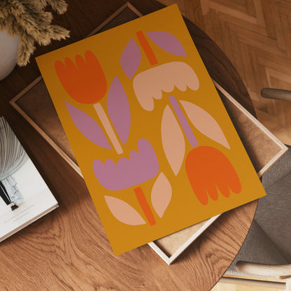 Golden Tulips Poster