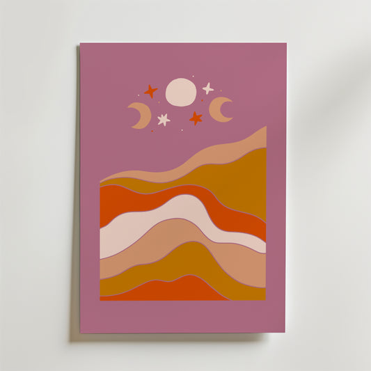Desert Moonscape Poster