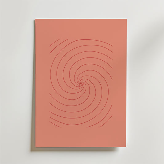 Terracotta Spiral Flow Poster