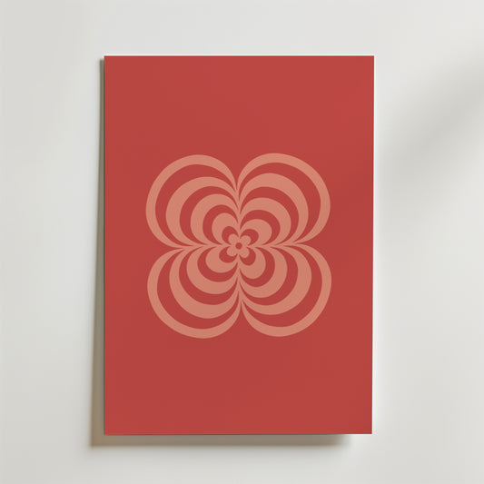 Retro Bloom Red Poster