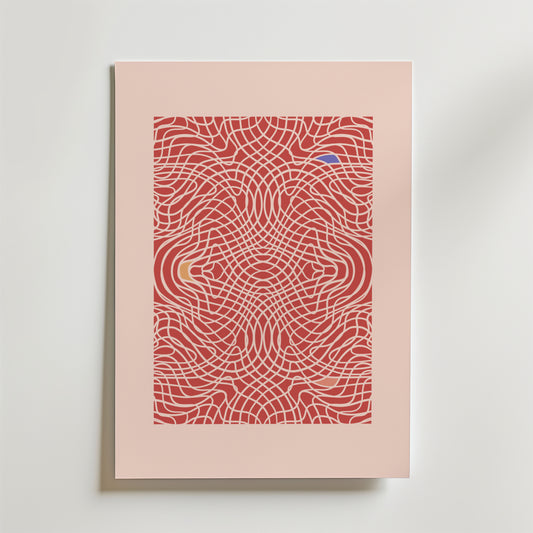Red Hypnotic Waves Poster