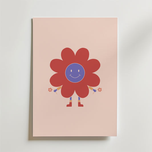 Happy Flower Character Poster
