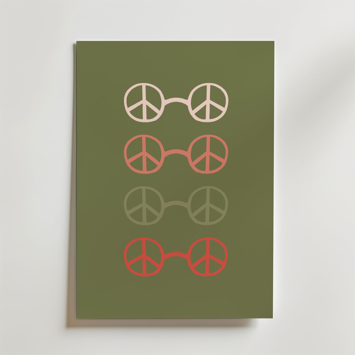 Peace Circles Olive Green Poster