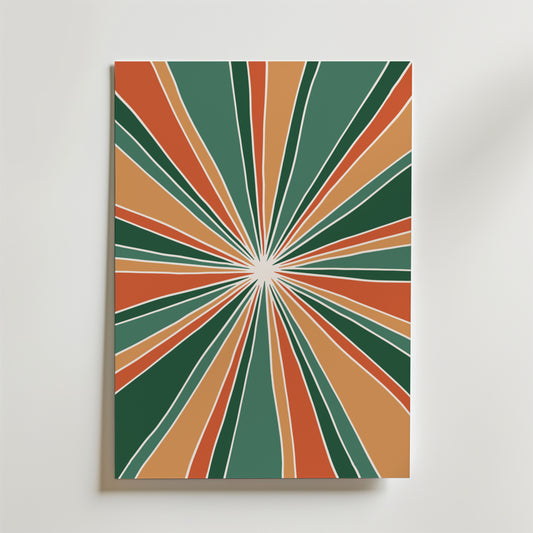 Retro Starburst Pattern Poster
